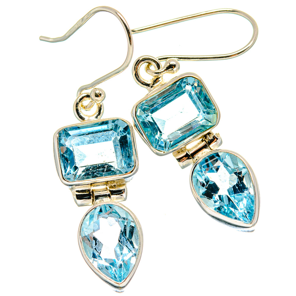 Blue Topaz Earrings handcrafted by Ana Silver Co - EARR424275