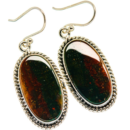 Bloodstone Earrings handcrafted by Ana Silver Co - EARR424280