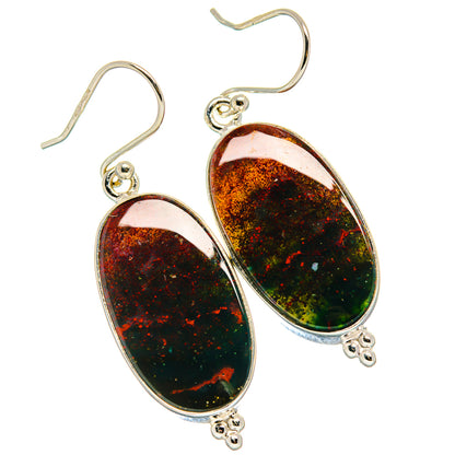 Bloodstone Earrings handcrafted by Ana Silver Co - EARR424284