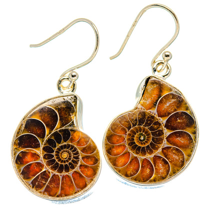 Ammonite Fossil Earrings handcrafted by Ana Silver Co - EARR424290