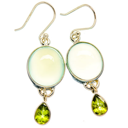 Aqua Chalcedony Earrings handcrafted by Ana Silver Co - EARR424302