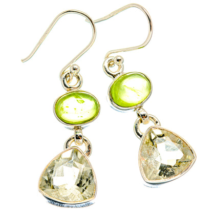 Green Amethyst Earrings handcrafted by Ana Silver Co - EARR424326