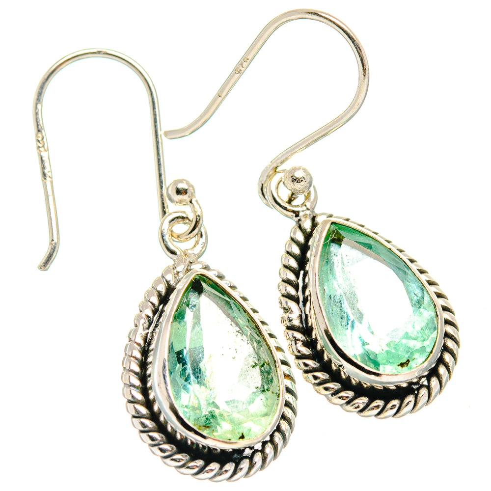 Green Fluorite Earrings handcrafted by Ana Silver Co - EARR424349