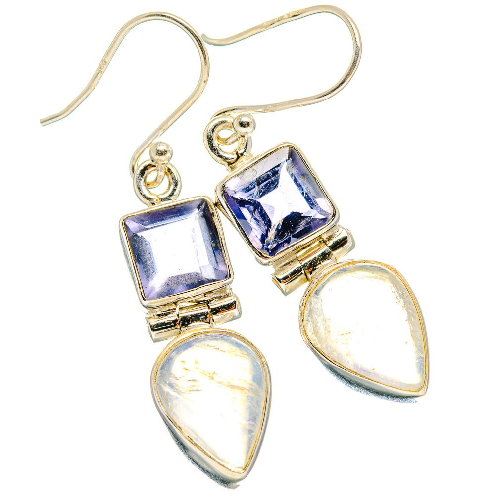 Rainbow Moonstone Earrings handcrafted by Ana Silver Co - EARR424355