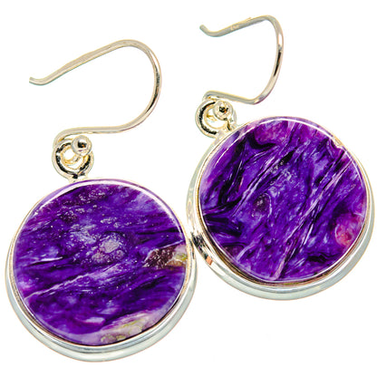 Charoite Earrings handcrafted by Ana Silver Co - EARR424356 - Photo 2