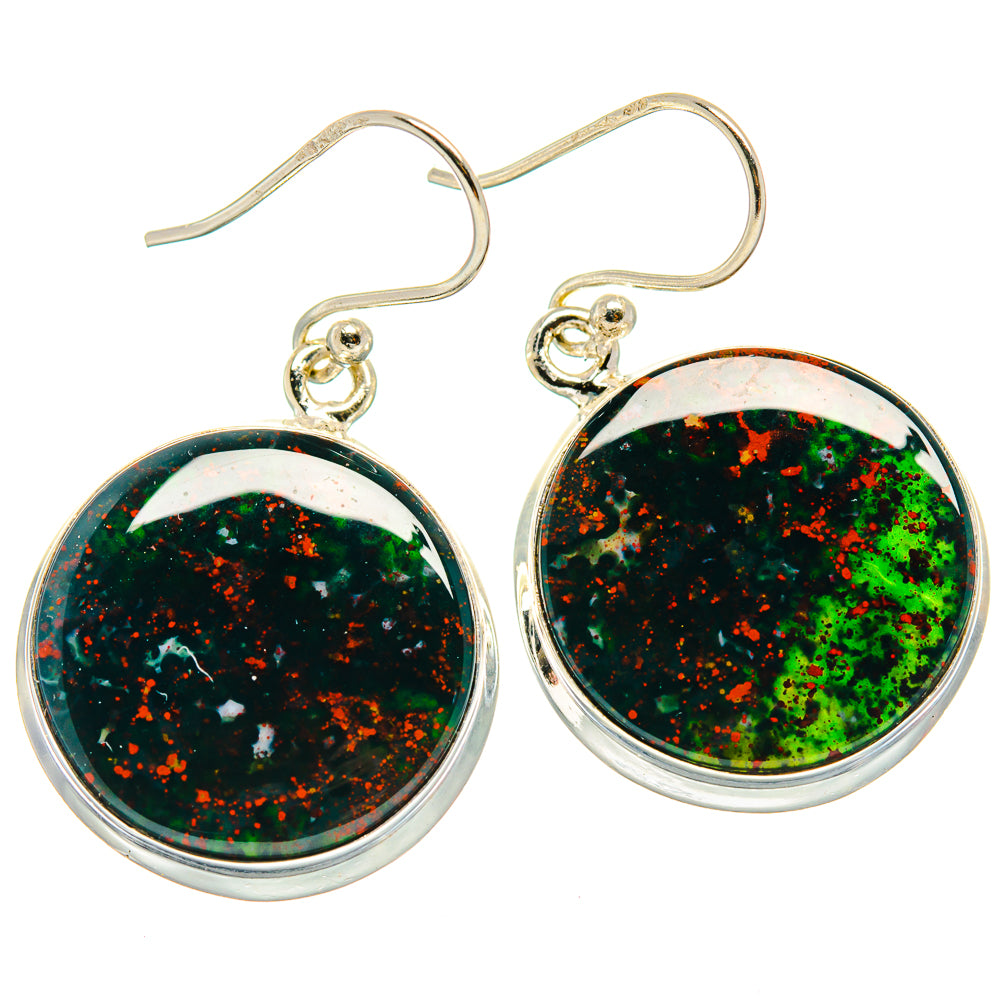 Bloodstone Earrings handcrafted by Ana Silver Co - EARR424358