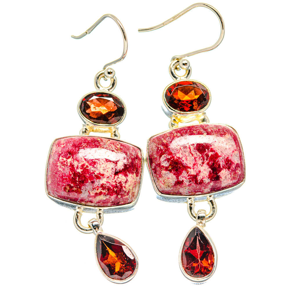 Thulite Earrings handcrafted by Ana Silver Co - EARR424360