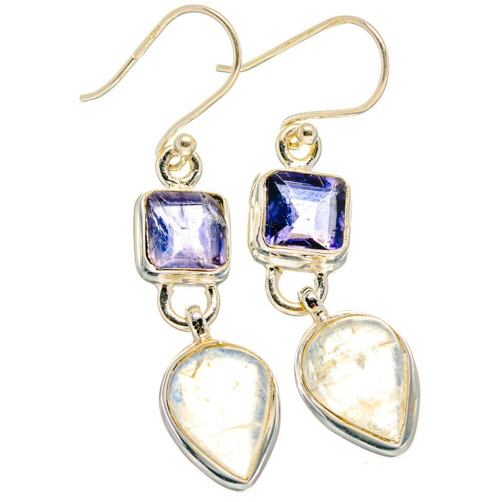 Rainbow Moonstone Earrings handcrafted by Ana Silver Co - EARR424364