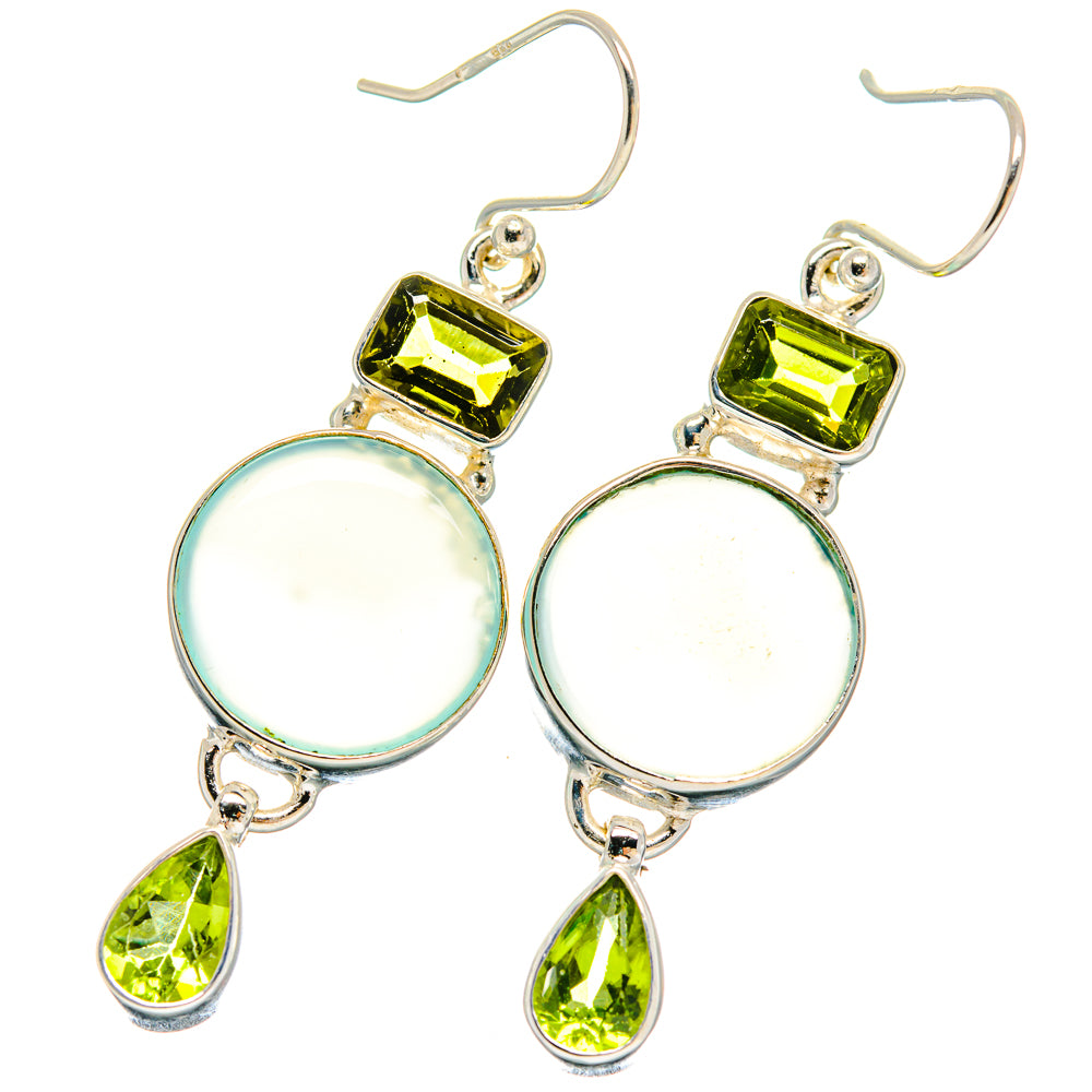 Aqua Chalcedony Earrings handcrafted by Ana Silver Co - EARR424368