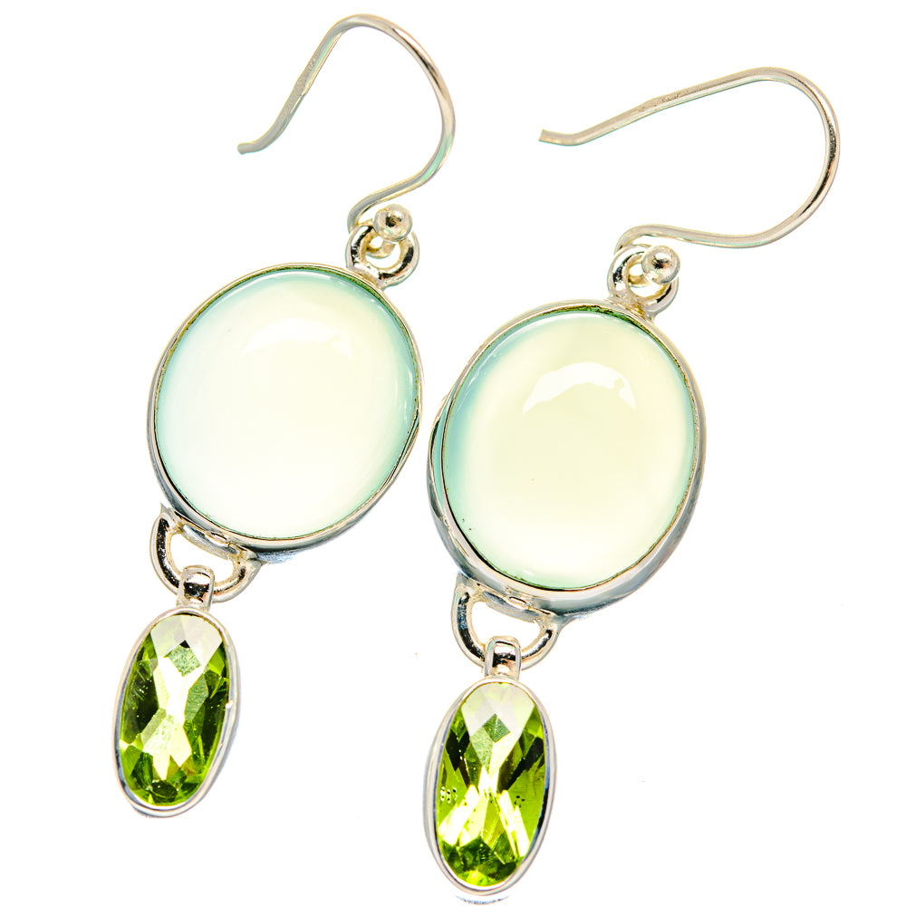 Aqua Chalcedony Earrings handcrafted by Ana Silver Co - EARR424373