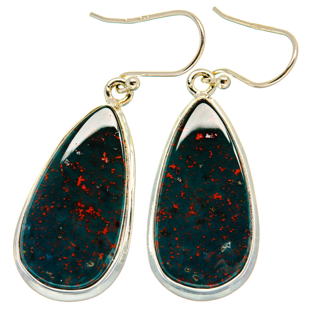Bloodstone Earrings handcrafted by Ana Silver Co - EARR424374