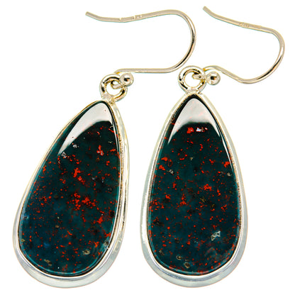 Bloodstone Earrings handcrafted by Ana Silver Co - EARR424374