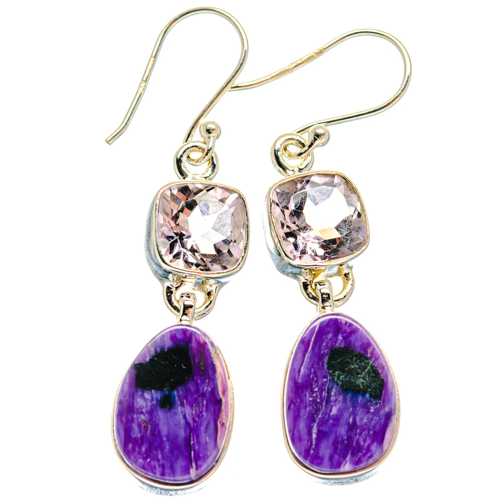 Charoite Earrings handcrafted by Ana Silver Co - EARR424378