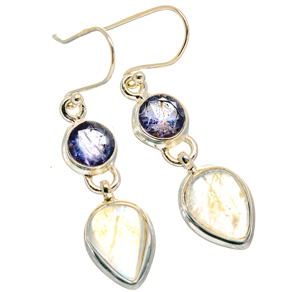 Rainbow Moonstone Earrings handcrafted by Ana Silver Co - EARR424394