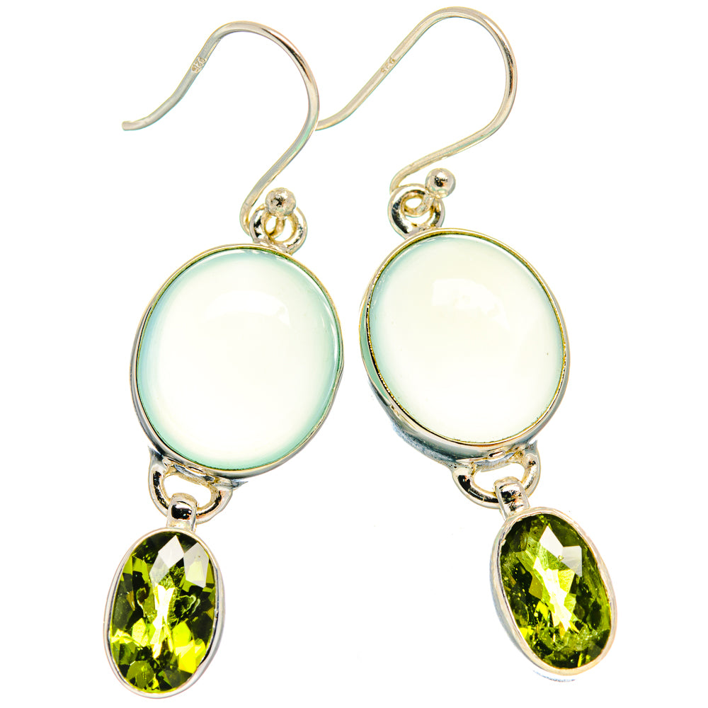 Aqua Chalcedony Earrings handcrafted by Ana Silver Co - EARR424403