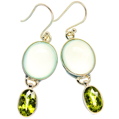 Aqua Chalcedony Earrings handcrafted by Ana Silver Co - EARR424403