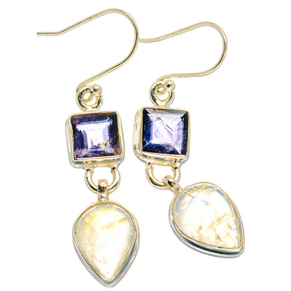 Rainbow Moonstone Earrings handcrafted by Ana Silver Co - EARR424407