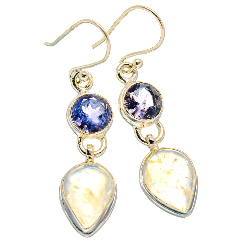 Rainbow Moonstone Earrings handcrafted by Ana Silver Co - EARR424408