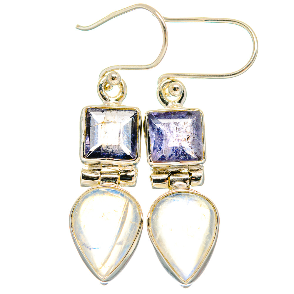 Rainbow Moonstone Earrings handcrafted by Ana Silver Co - EARR424417