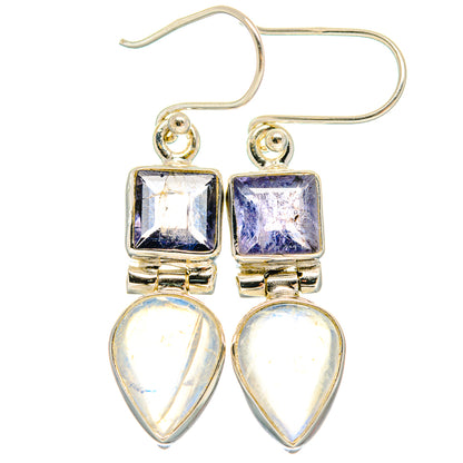 Rainbow Moonstone Earrings handcrafted by Ana Silver Co - EARR424417