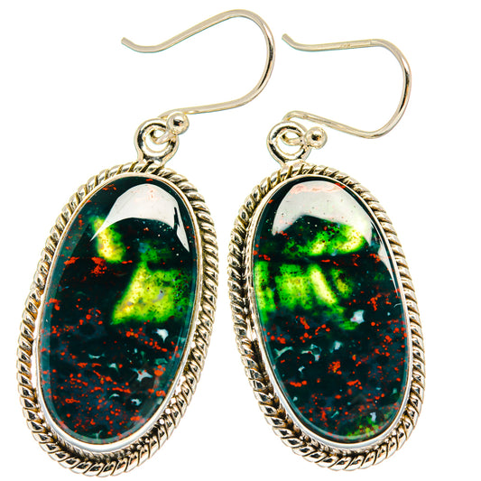 Bloodstone Earrings handcrafted by Ana Silver Co - EARR424424