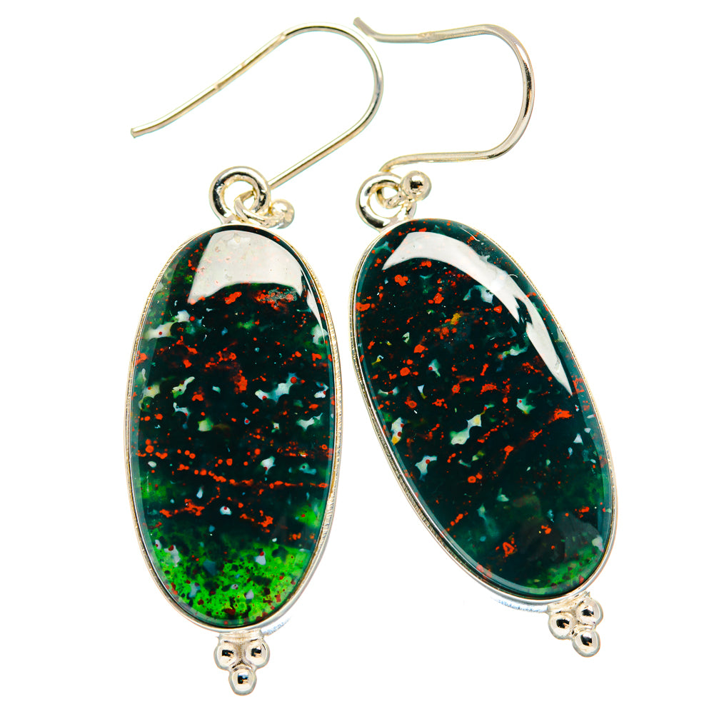 Bloodstone Earrings handcrafted by Ana Silver Co - EARR424429