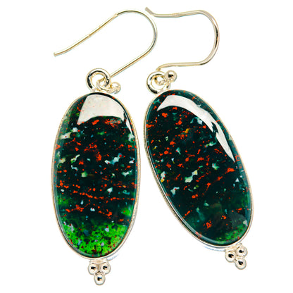 Bloodstone Earrings handcrafted by Ana Silver Co - EARR424429