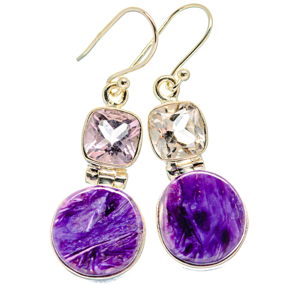 Charoite Earrings handcrafted by Ana Silver Co - EARR424439