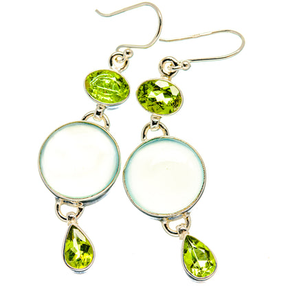 Aqua Chalcedony Earrings handcrafted by Ana Silver Co - EARR424444