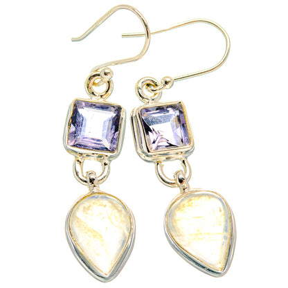 Rainbow Moonstone Earrings handcrafted by Ana Silver Co - EARR424451