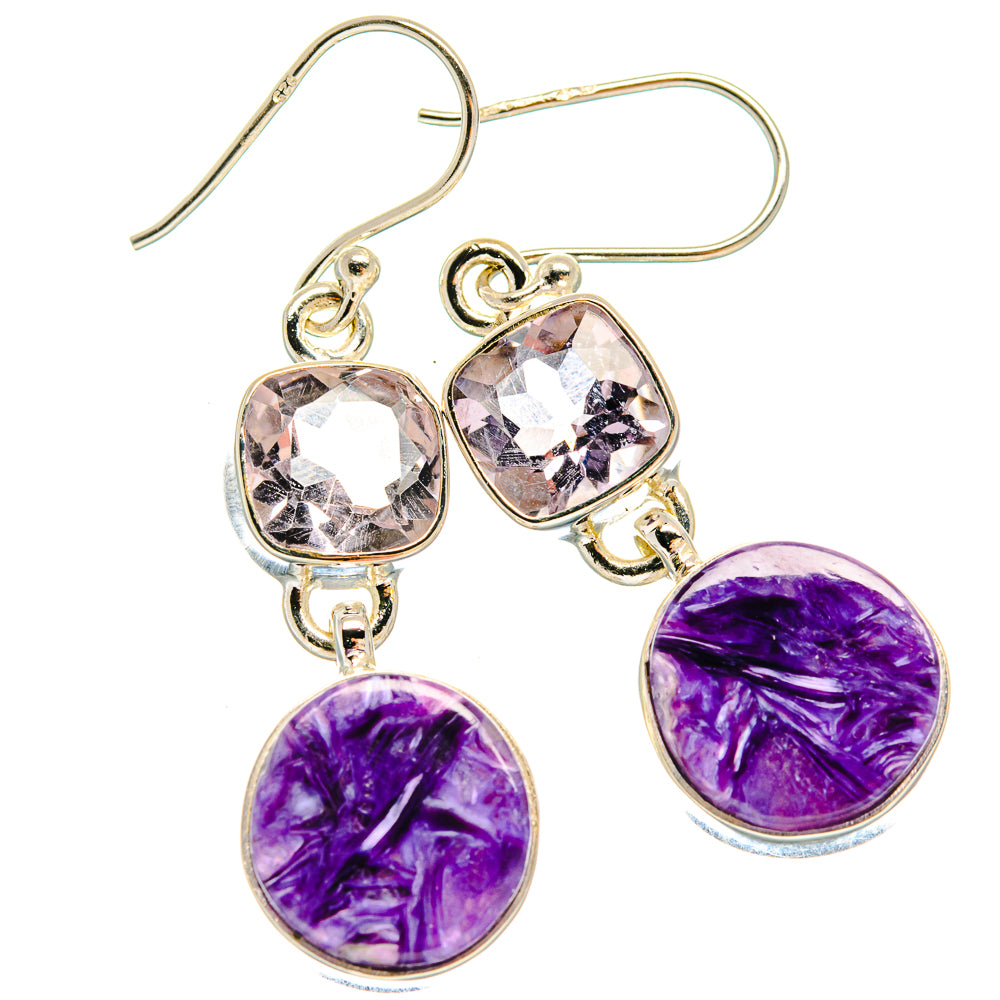 Charoite Earrings handcrafted by Ana Silver Co - EARR424453