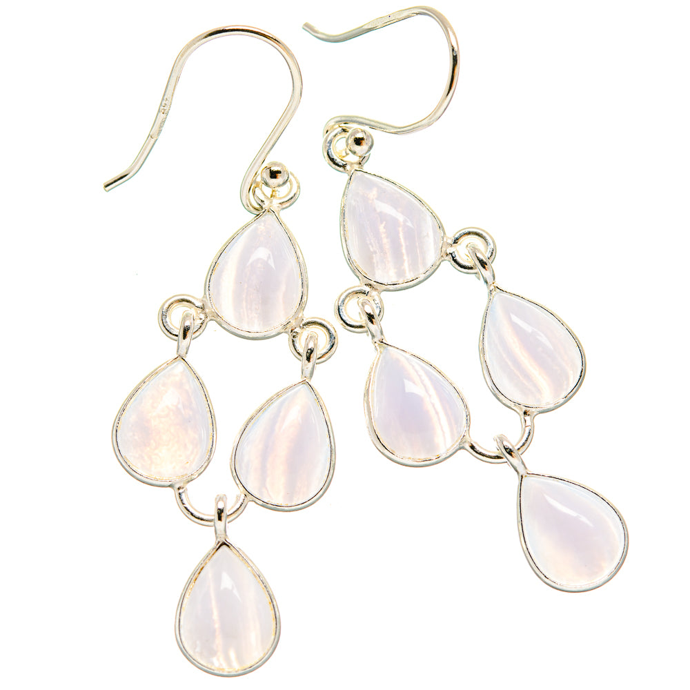 Blue Lace Agate Earrings handcrafted by Ana Silver Co - EARR424455