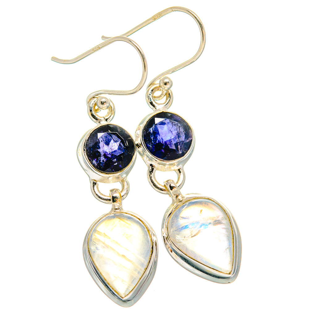 Rainbow Moonstone Earrings handcrafted by Ana Silver Co - EARR424459
