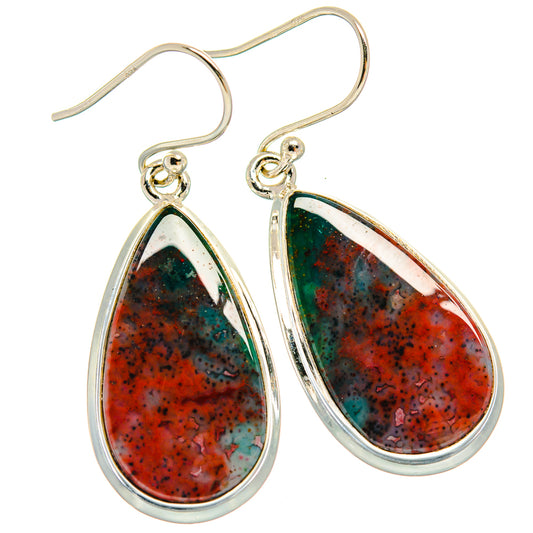 Bloodstone Earrings handcrafted by Ana Silver Co - EARR424460