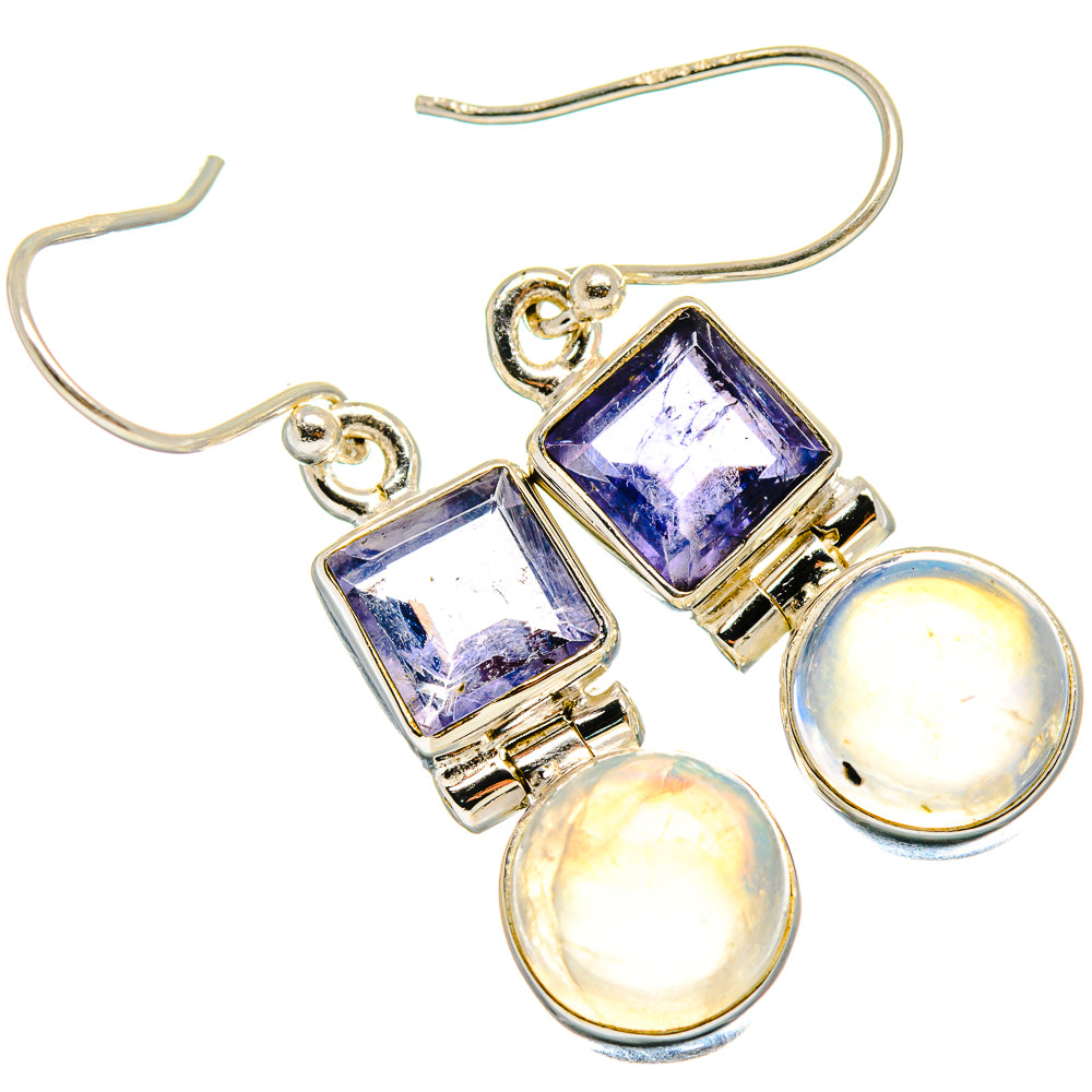 Rainbow Moonstone Earrings handcrafted by Ana Silver Co - EARR424465