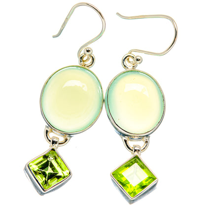 Aqua Chalcedony Earrings handcrafted by Ana Silver Co - EARR424470