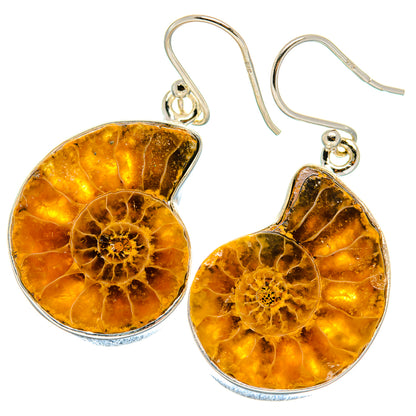 Ammonite Fossil Earrings handcrafted by Ana Silver Co - EARR424473 - Photo 2