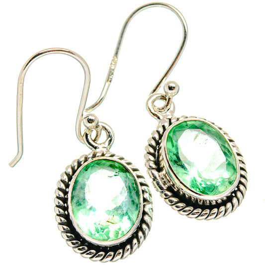 Green Fluorite Earrings handcrafted by Ana Silver Co - EARR424485