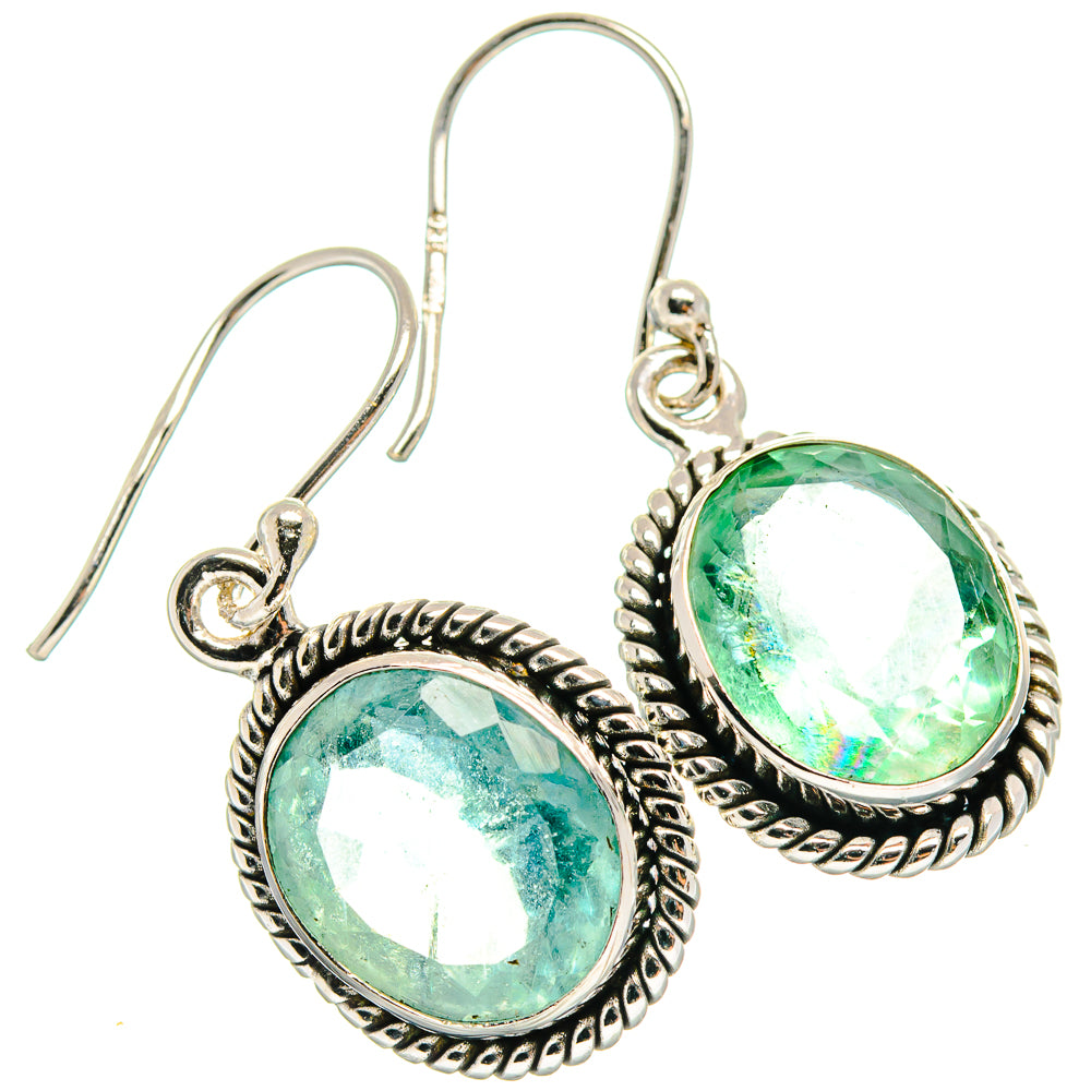Green Fluorite Earrings handcrafted by Ana Silver Co - EARR424493