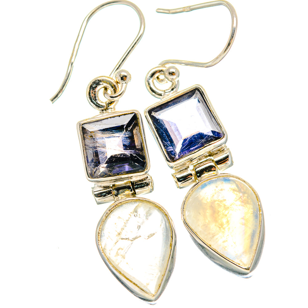 Rainbow Moonstone Earrings handcrafted by Ana Silver Co - EARR424501