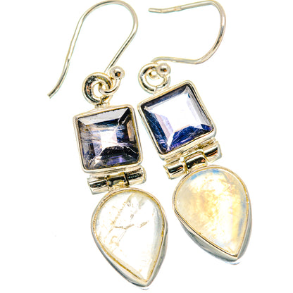 Rainbow Moonstone Earrings handcrafted by Ana Silver Co - EARR424501