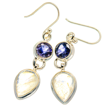 Rainbow Moonstone Earrings handcrafted by Ana Silver Co - EARR424518