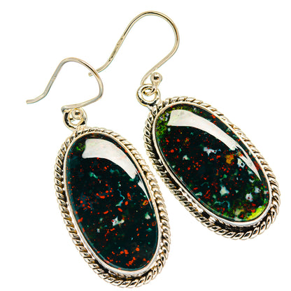 Bloodstone Earrings handcrafted by Ana Silver Co - EARR424522