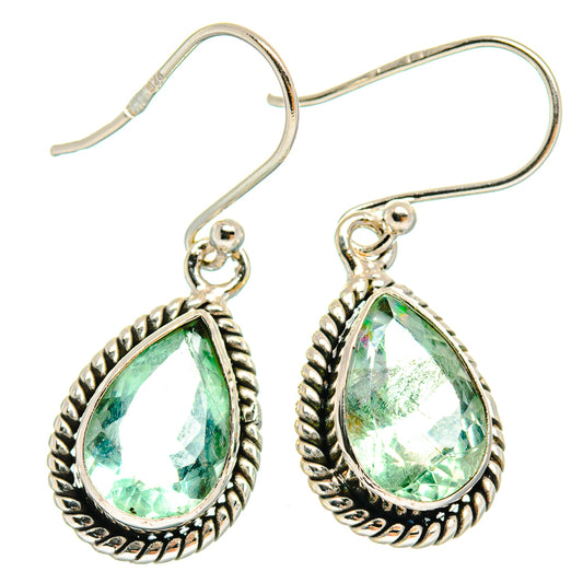 Green Fluorite Earrings handcrafted by Ana Silver Co - EARR424525