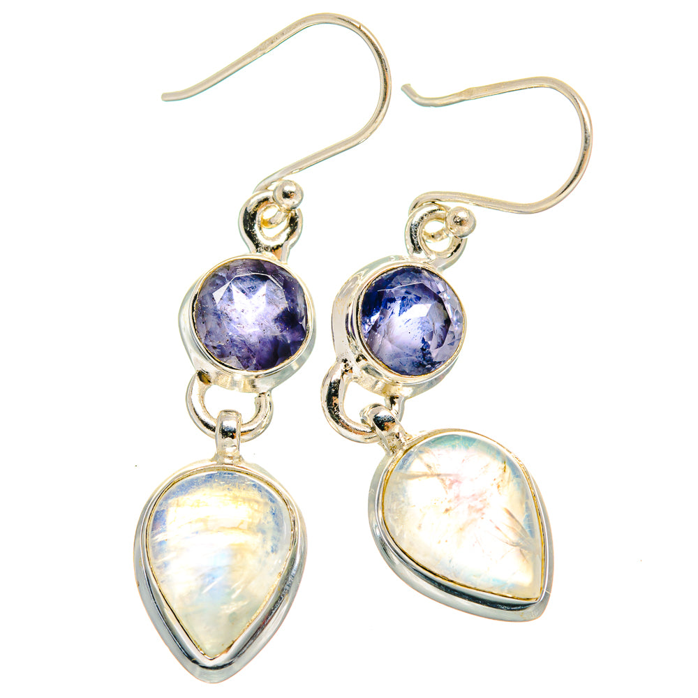 Rainbow Moonstone Earrings handcrafted by Ana Silver Co - EARR424536