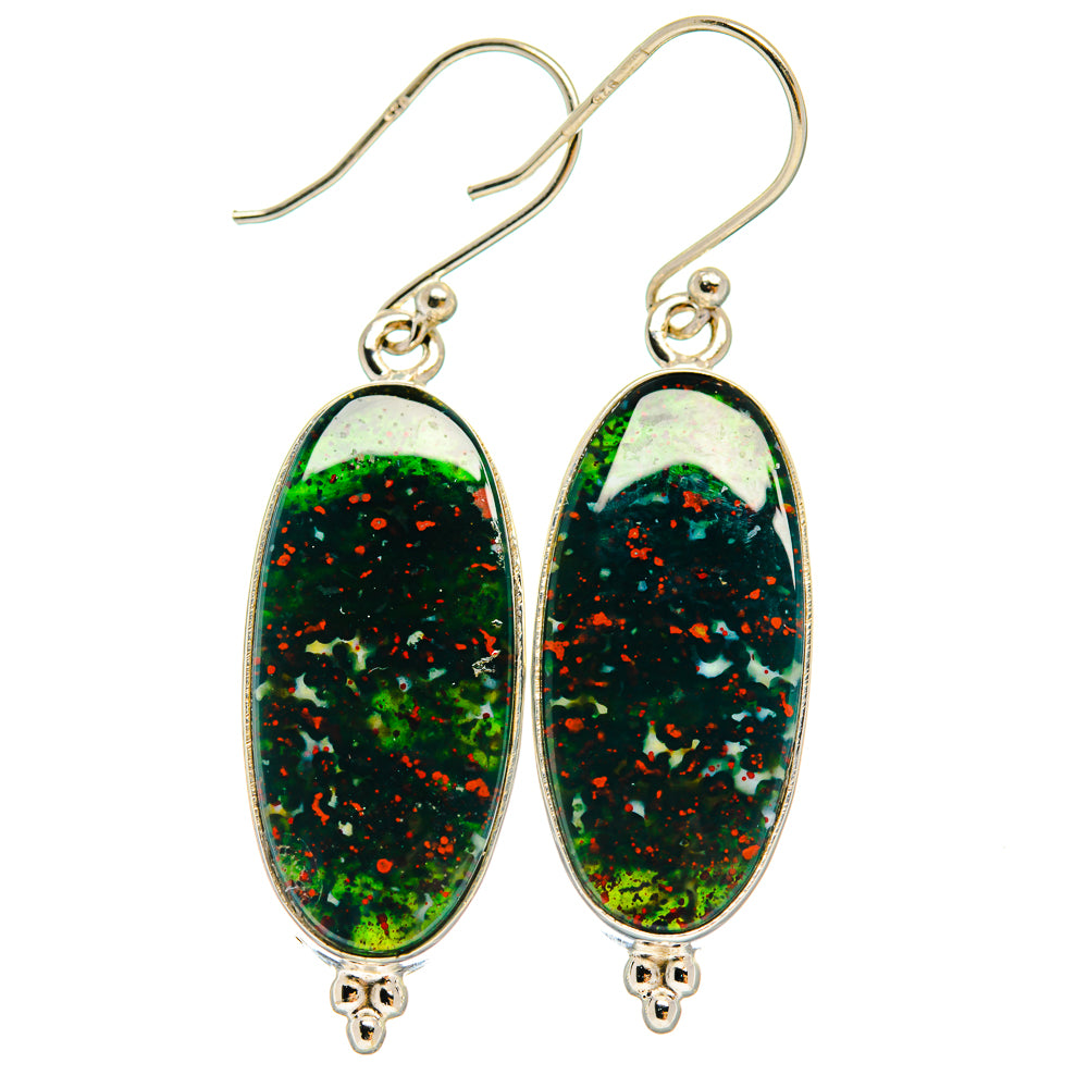 Bloodstone Earrings handcrafted by Ana Silver Co - EARR424537