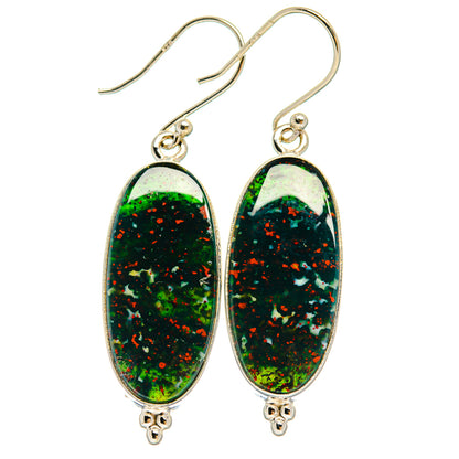 Bloodstone Earrings handcrafted by Ana Silver Co - EARR424537
