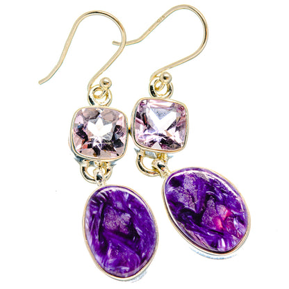 Charoite Earrings handcrafted by Ana Silver Co - EARR424539