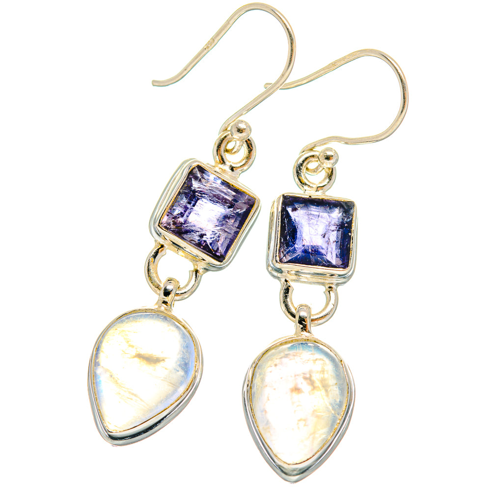 Rainbow Moonstone Earrings handcrafted by Ana Silver Co - EARR424547