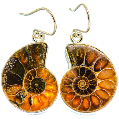 Ammonite Fossil Earrings handcrafted by Ana Silver Co - EARR424551 - Photo 2